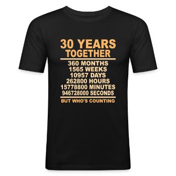 Pearl wedding 30 years married gift - Men's Slim Fit T-Shirt - black - Front - Nik (191cm)