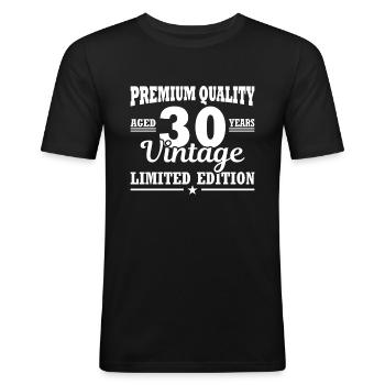 30 ans vintage anniversaire 30 anniversaire cadeau - T-shirt près du corps Homme - noir - Devant - Nik (191cm)