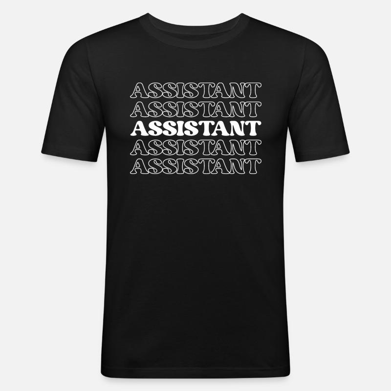 Assistent Assistent Helfer Unterstützer - Männer Slim Fit T-Shirt - Schwarz