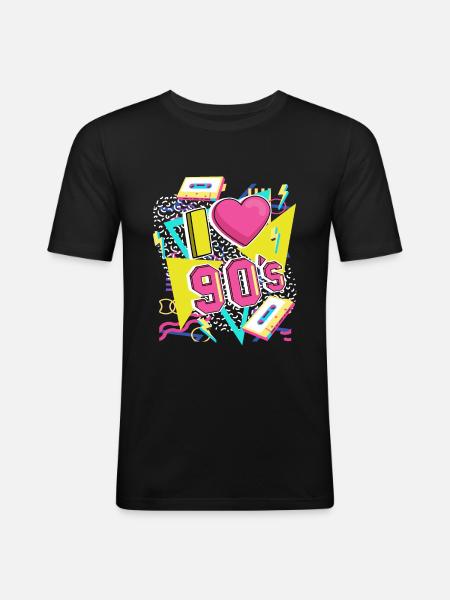 Jag älskar 90-talet 90er Jahre Retro - Slim Fit T-shirt herr - svart