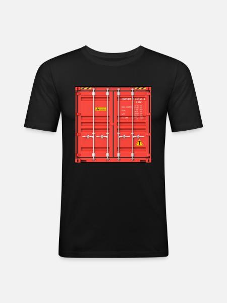 Container - Männer Slim Fit T-Shirt - Schwarz