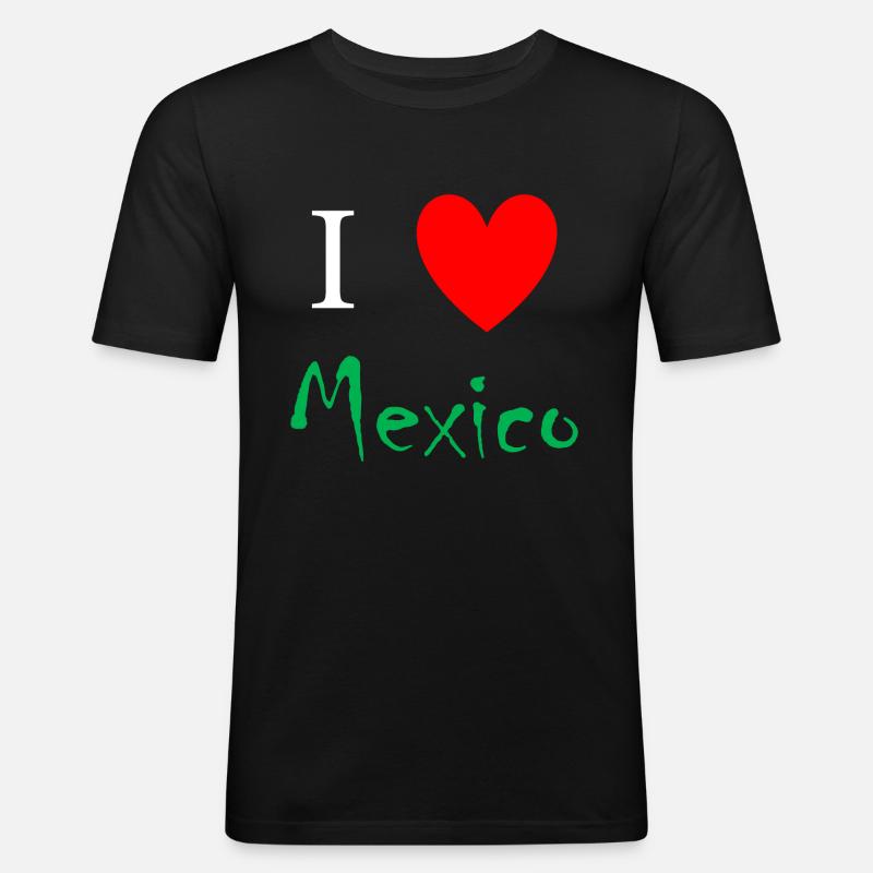 Mexico - Männer Slim Fit T-Shirt - Schwarz