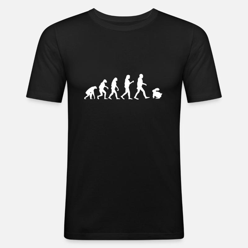 Lapin drôle lapin évolution - T-shirt près du corps Homme - noir