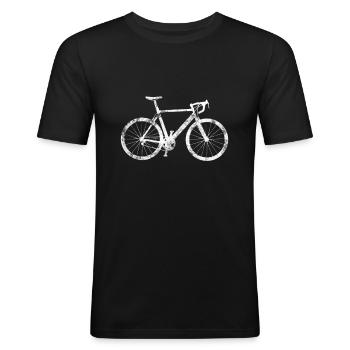 Rennrad - Männer Slim Fit T-Shirt - Schwarz - Vorne - Nik (191cm)