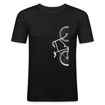 Fahrradfahren Radsport Freizeit - Männer Slim Fit T-Shirt - Schwarz - Vorne - Nik (191cm)