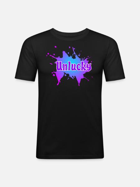 Unlucky - Männer Slim Fit T-Shirt - Schwarz