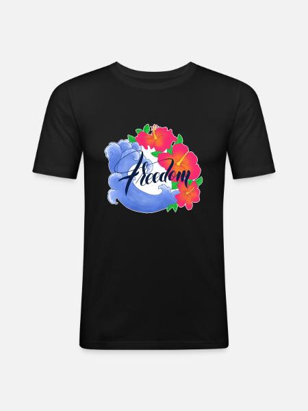 Hawaiian freedom - Men's Slim Fit T-Shirt - black