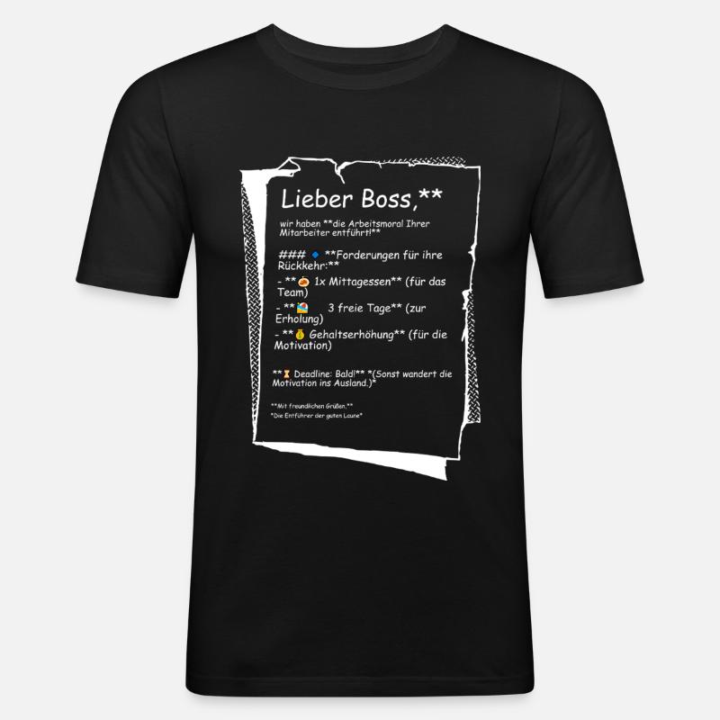 Die Arbeitsmoral - Männer Slim Fit T-Shirt - Schwarz