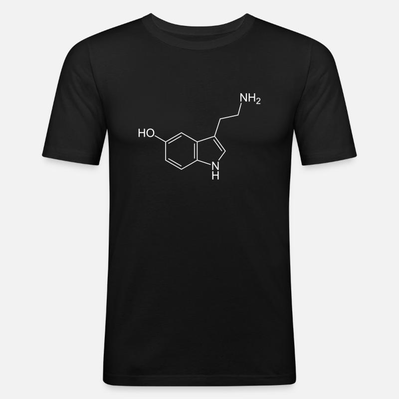 Formule structurale de sérotonine - T-shirt près du corps Homme - noir