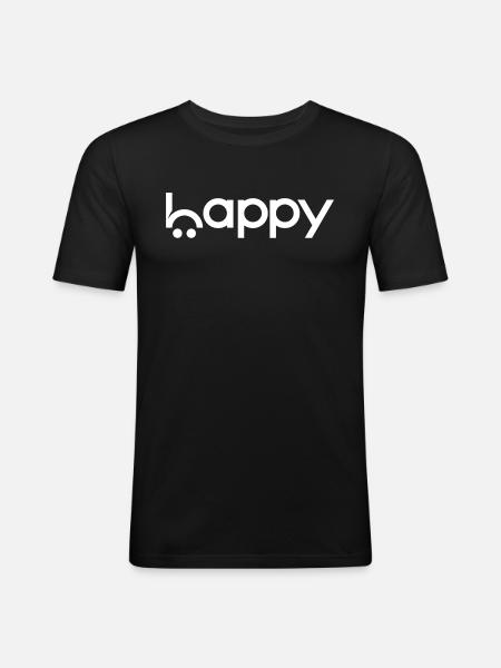 Content - T-shirt près du corps Homme - noir