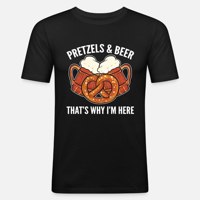 Brezel - Männer Slim Fit T-Shirt - Schwarz