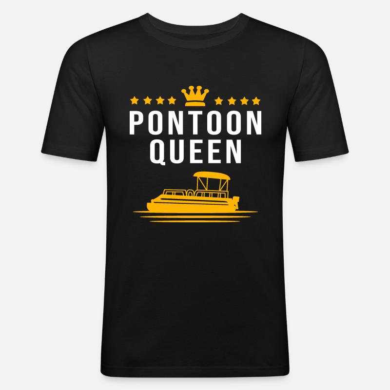 Pontonboot Boot Boote - Männer Slim Fit T-Shirt - Schwarz
