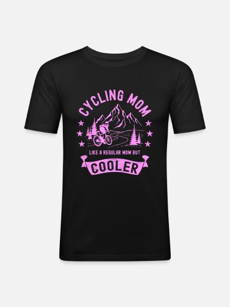 Cycling Mom like a Regular Mom but Cooler Cyclist - Men's Slim Fit T-Shirt - black
