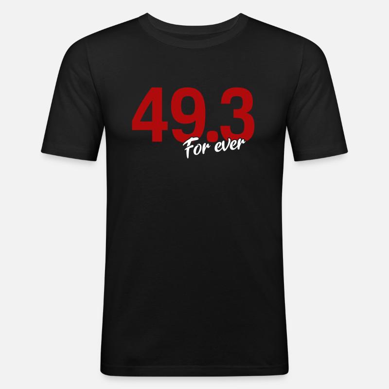 49.3 for ever - T-shirt près du corps Homme - noir