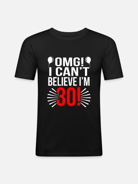 30th birthday - Men's Slim Fit T-Shirt - black
