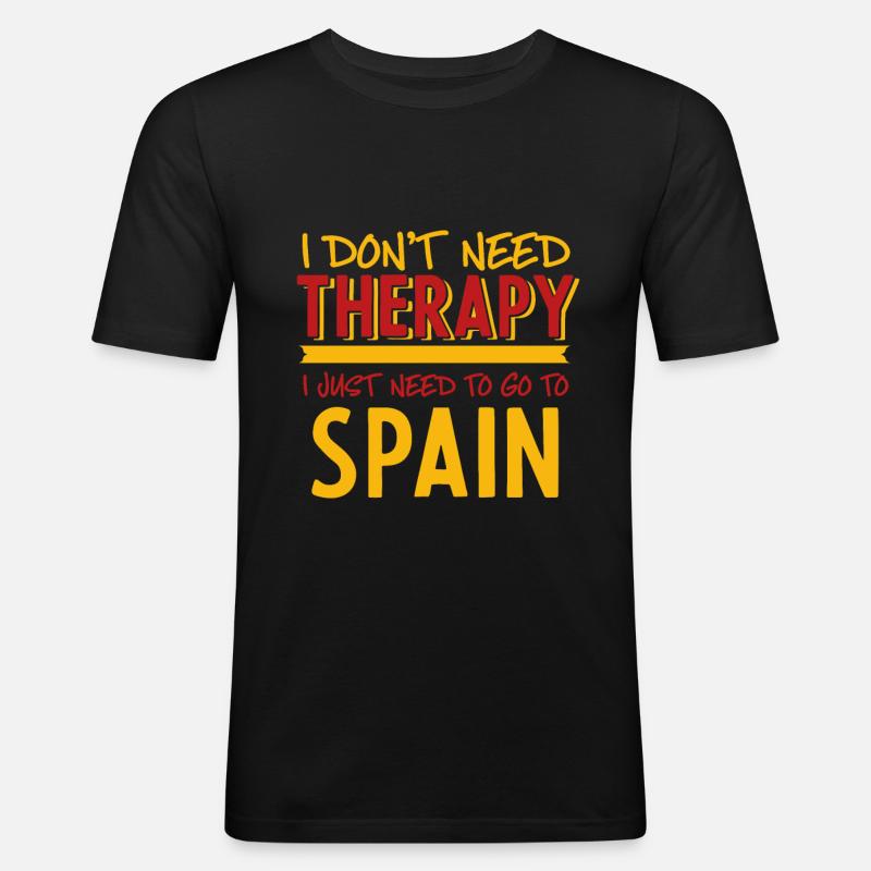 Spanien - Männer Slim Fit T-Shirt - Schwarz