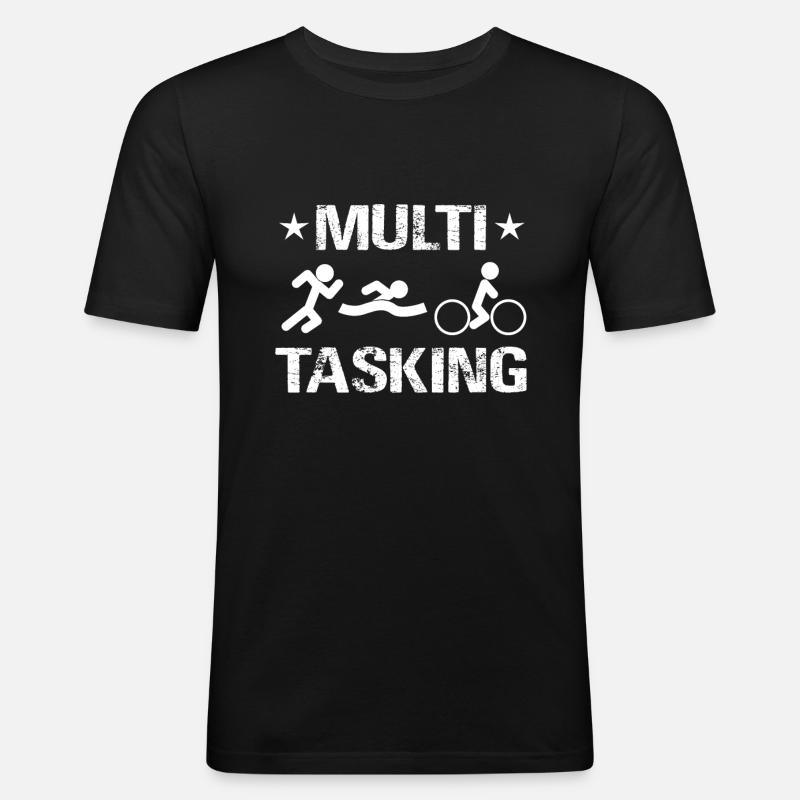Triathlon - Männer Slim Fit T-Shirt - Schwarz