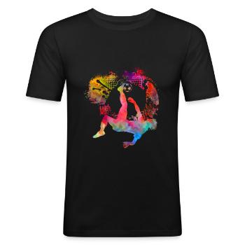 Fußball Fußball spielen Geschenk Fußballer - Männer Slim Fit T-Shirt - Schwarz - Vorne - Nik (191cm)