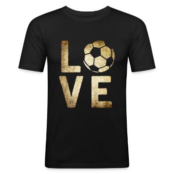 Fußball - Männer Slim Fit T-Shirt - Schwarz - Vorne - Nik (191cm)