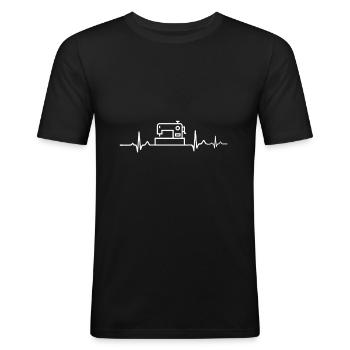 sew - Men's Slim Fit T-Shirt - black - Front - Nik (191cm)