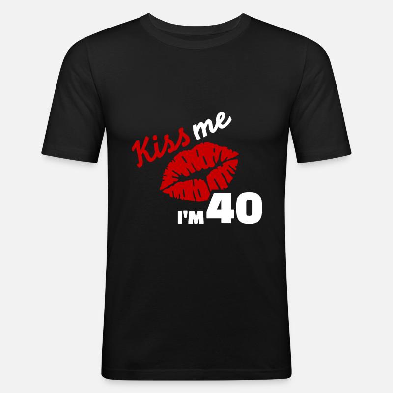 40th birthday - Men's Slim Fit T-Shirt - black
