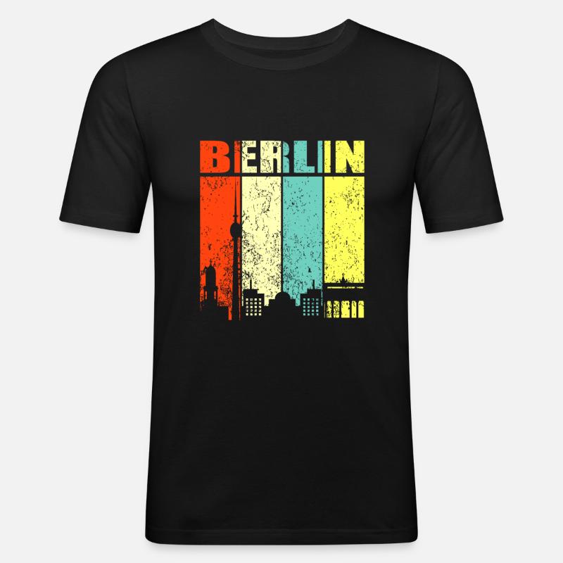Berlin - Männer Slim Fit T-Shirt - Schwarz