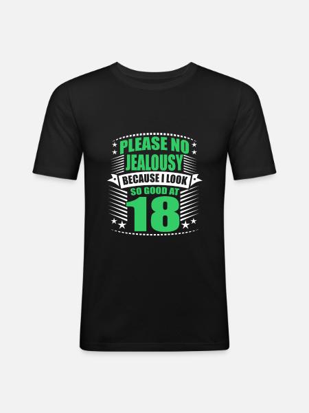18th birthday - Men's Slim Fit T-Shirt - black