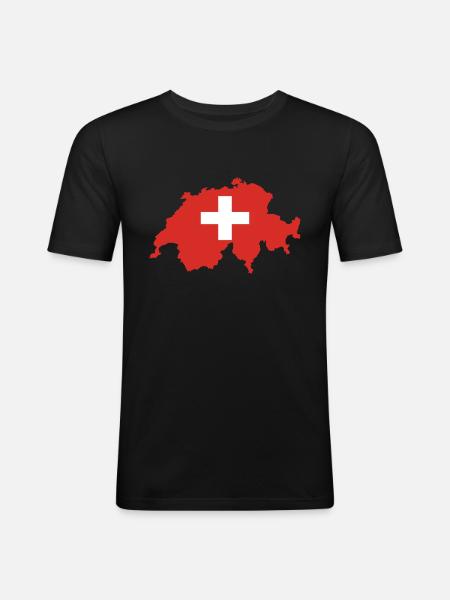 Switzerland - Men's Slim Fit T-Shirt - black