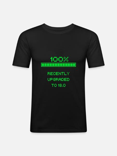 18th birthday - Men's Slim Fit T-Shirt - black