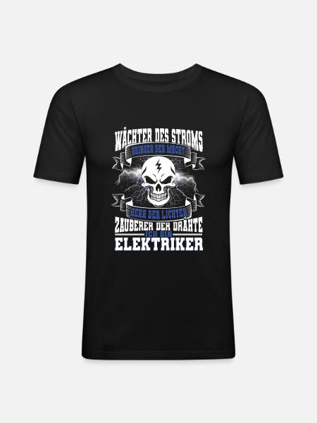 Elektriker - Männer Slim Fit T-Shirt - Schwarz