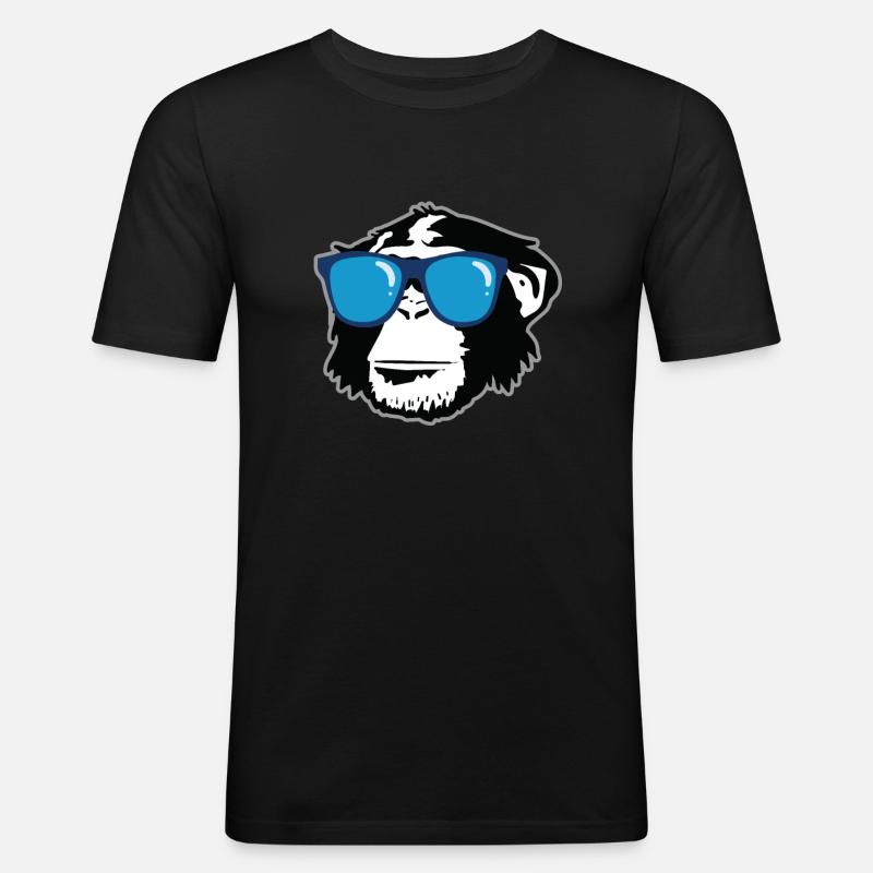 Singe - T-shirt près du corps Homme - noir