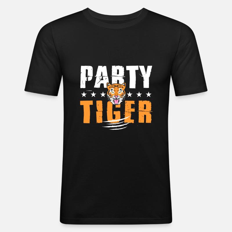 Tiger - Männer Slim Fit T-Shirt - Schwarz