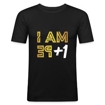 40. Geburtstag - Männer Slim Fit T-Shirt - Schwarz - Vorne - Nik (191cm)
