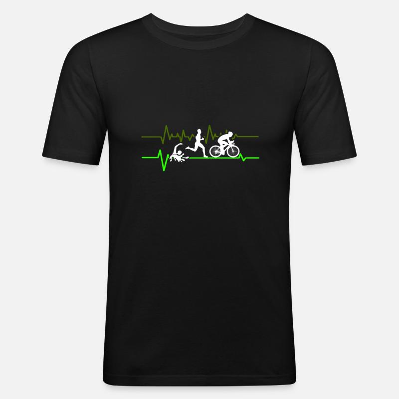 Triathlon Triathlet Geschenk Geschenkidee - Men's Slim Fit T-Shirt - black