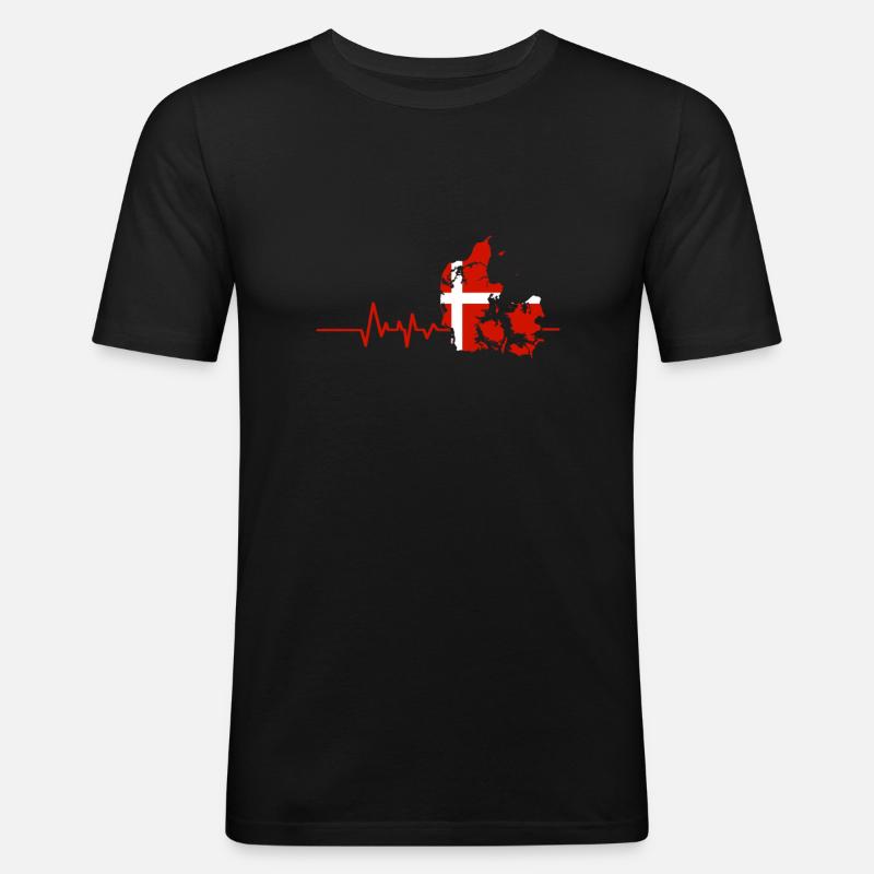 Dänemark - Männer Slim Fit T-Shirt - Schwarz
