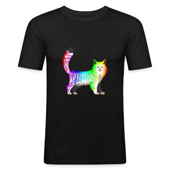 LGBT - Männer Slim Fit T-Shirt - Schwarz - Vorne - Nik (191cm)