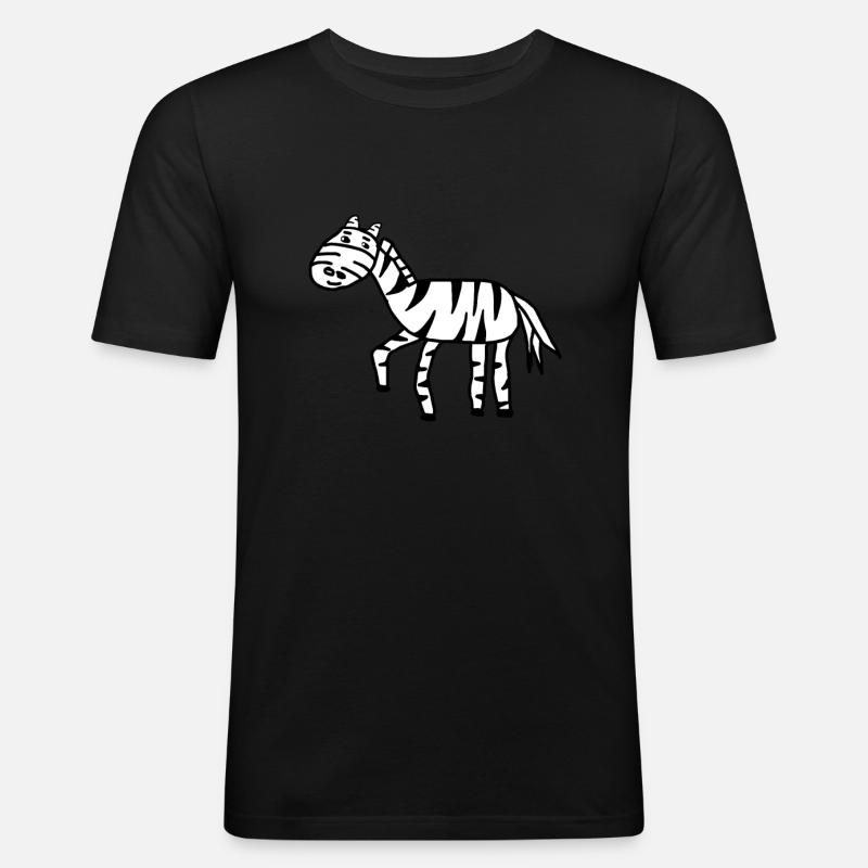 Zebra - Männer Slim Fit T-Shirt - Schwarz