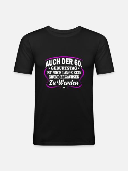 60th birthday - Men's Slim Fit T-Shirt - black