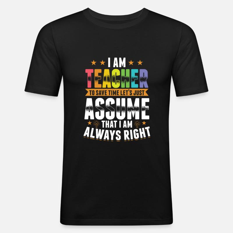 Lehrer - Männer Slim Fit T-Shirt - Schwarz
