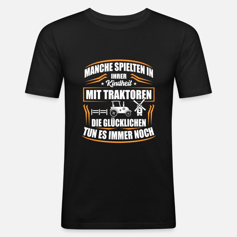 Traktor - Männer Slim Fit T-Shirt - Schwarz