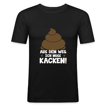 Scheiße Doof Dumm Dumme Welt Lustiger Spruch Dumme - Männer Slim Fit T-Shirt - Schwarz - Vorne - Nik (191cm)