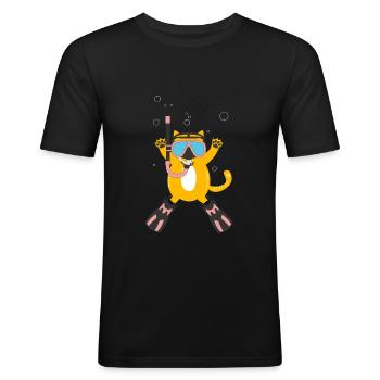 Dive - Men's Slim Fit T-Shirt - black - Front - Nik (191cm)