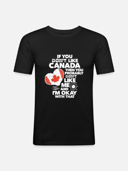 Kanada - Männer Slim Fit T-Shirt - Schwarz