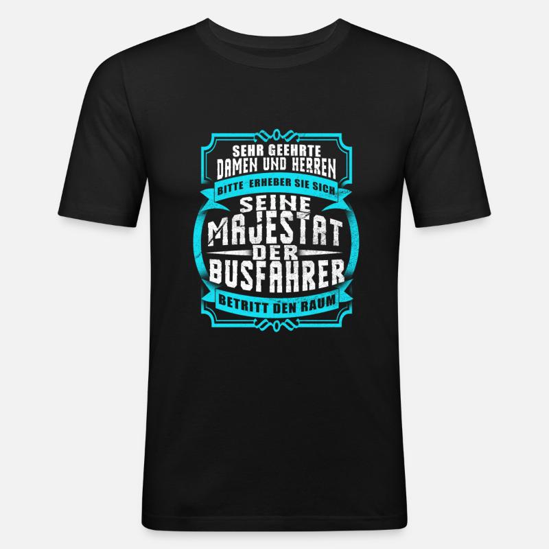 Busfahrer - Männer Slim Fit T-Shirt - Schwarz