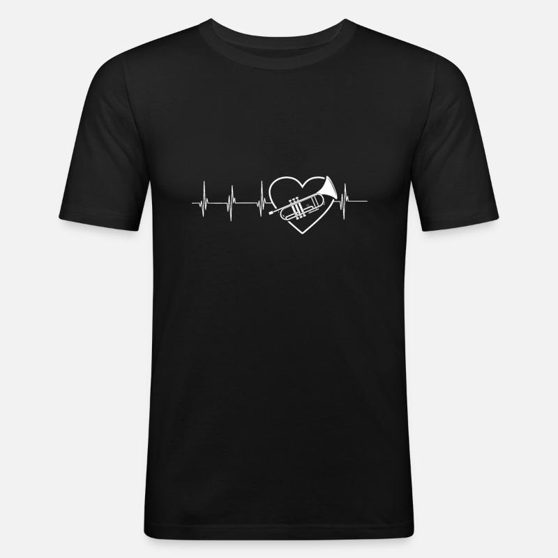 Trompete - Männer Slim Fit T-Shirt - Schwarz
