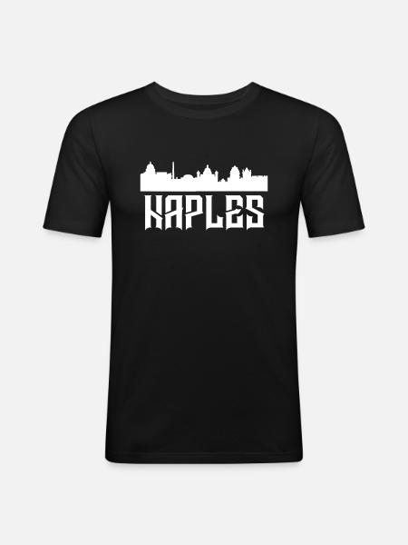 Naples Italy - Men's Slim Fit T-Shirt - black