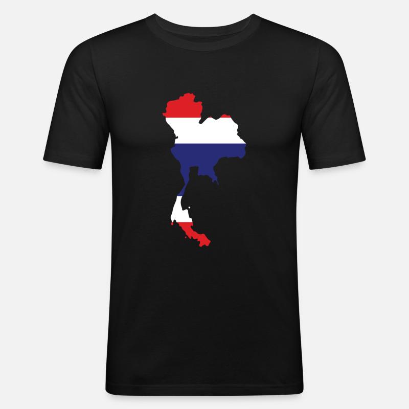 Thailand - Männer Slim Fit T-Shirt - Schwarz