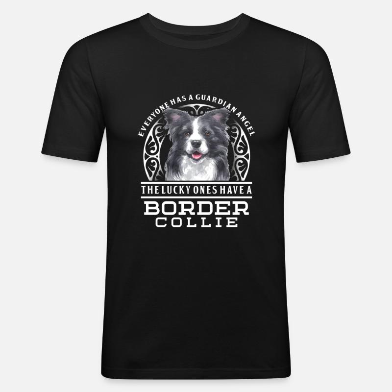 Border Collie - Männer Slim Fit T-Shirt - Schwarz