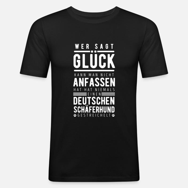 Deutscher Schäferhund - Männer Slim Fit T-Shirt - Schwarz