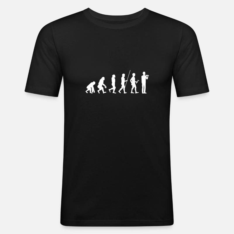 Querflöte - Männer Slim Fit T-Shirt - Schwarz